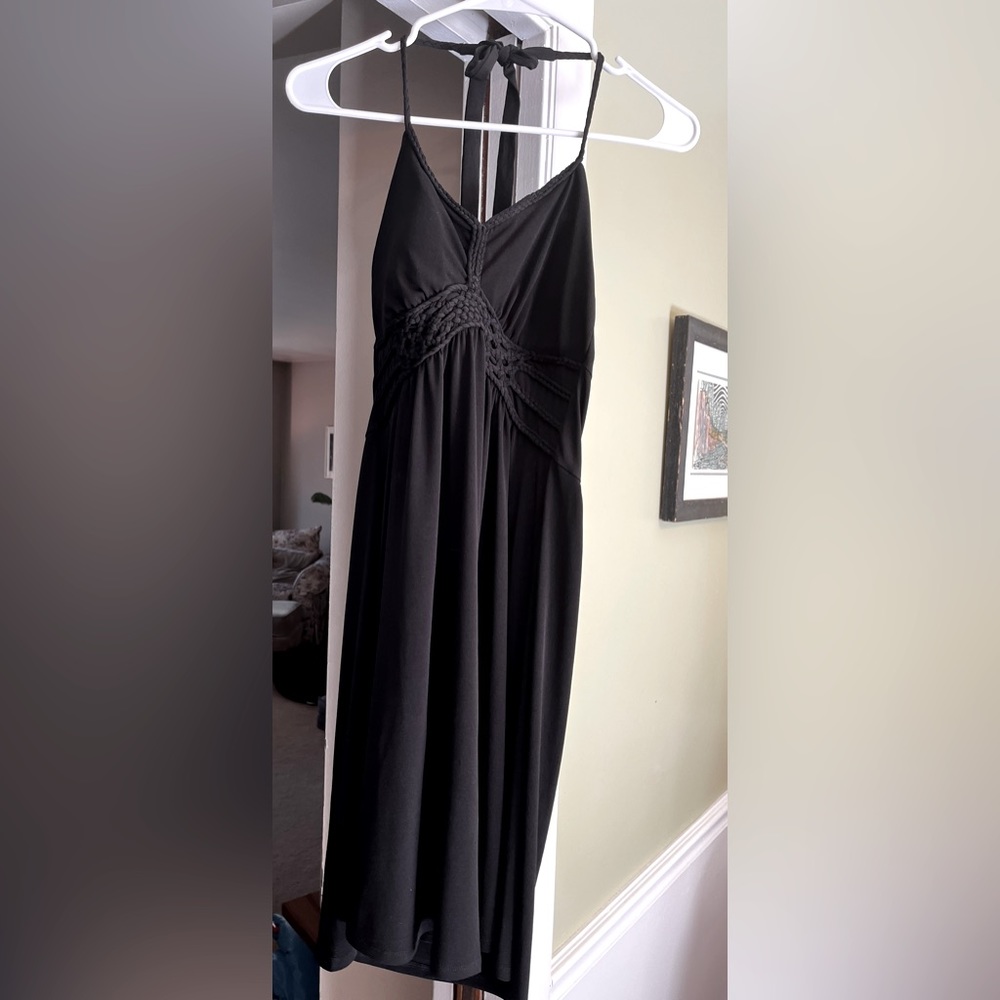 Black Vanity Halter Dress- M